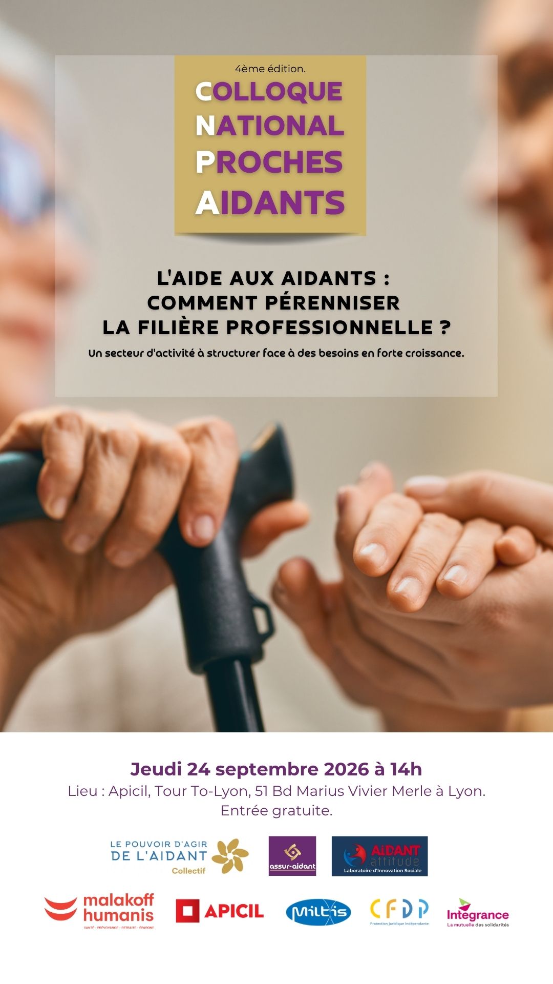 Affiche du Colloque National des Proches Aidants 2026 format portrait